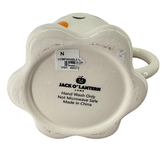 Halloween Smiling Ghost Candy Corn Ceramic Mug Jack O' Lantern Lane READ FLAW! - Picture 9 of 11
